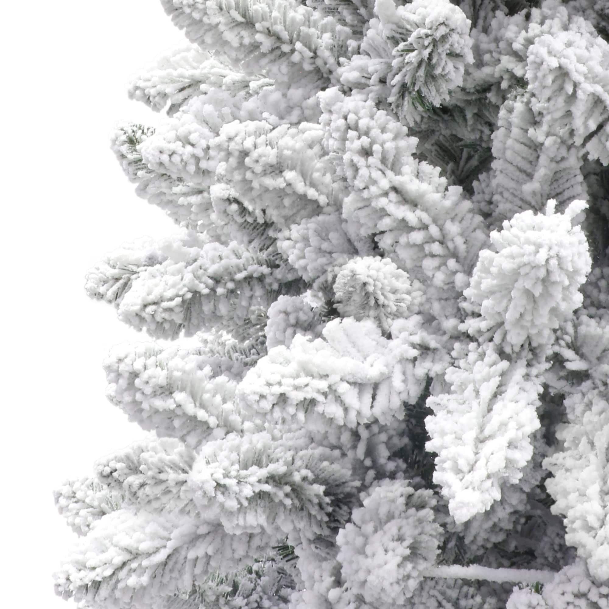 6ft. Pre-Lit Flocked Carson Pine Artificial Christmas Tree, Clear Lights